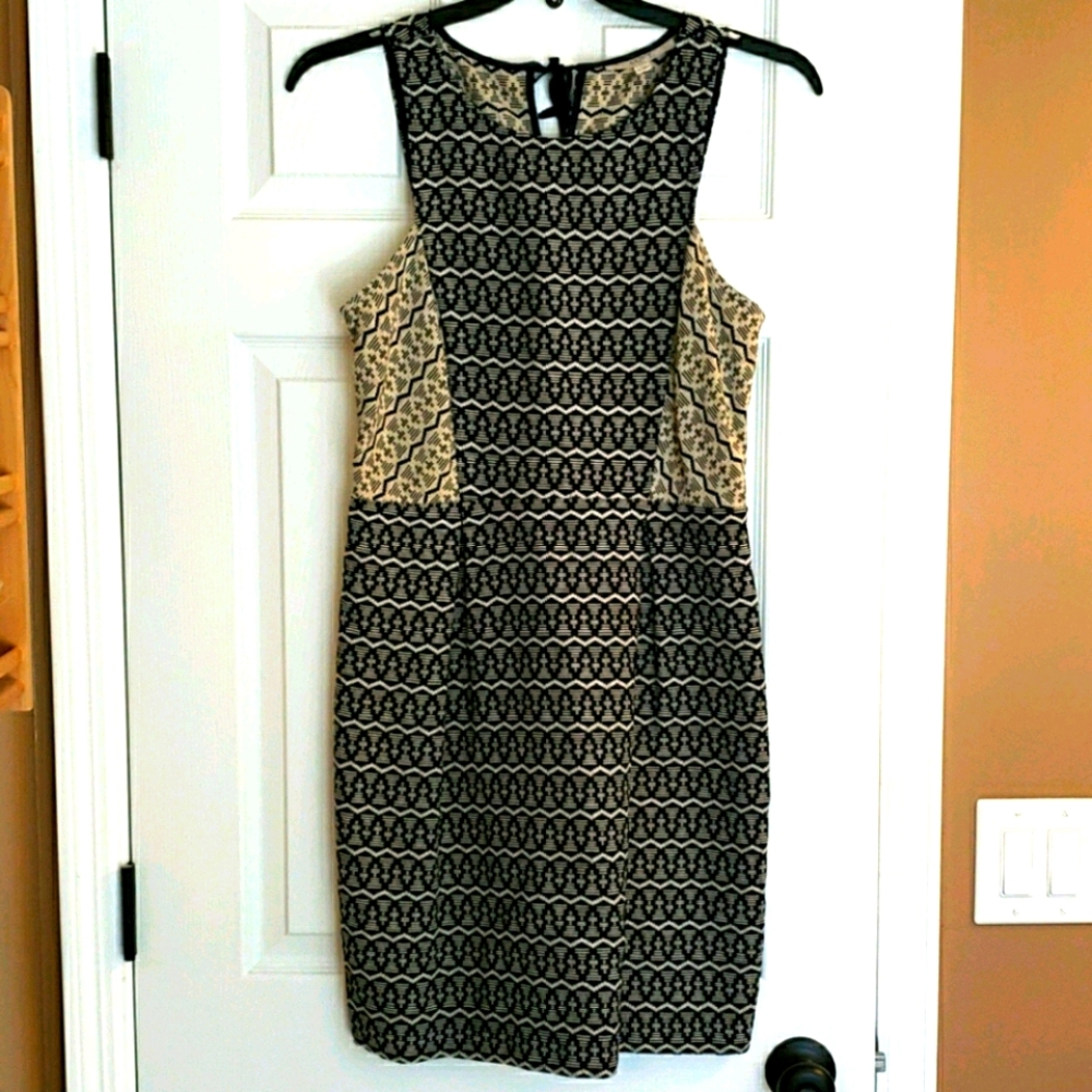 Loft 100% cotton aztec inspired dress sz 10